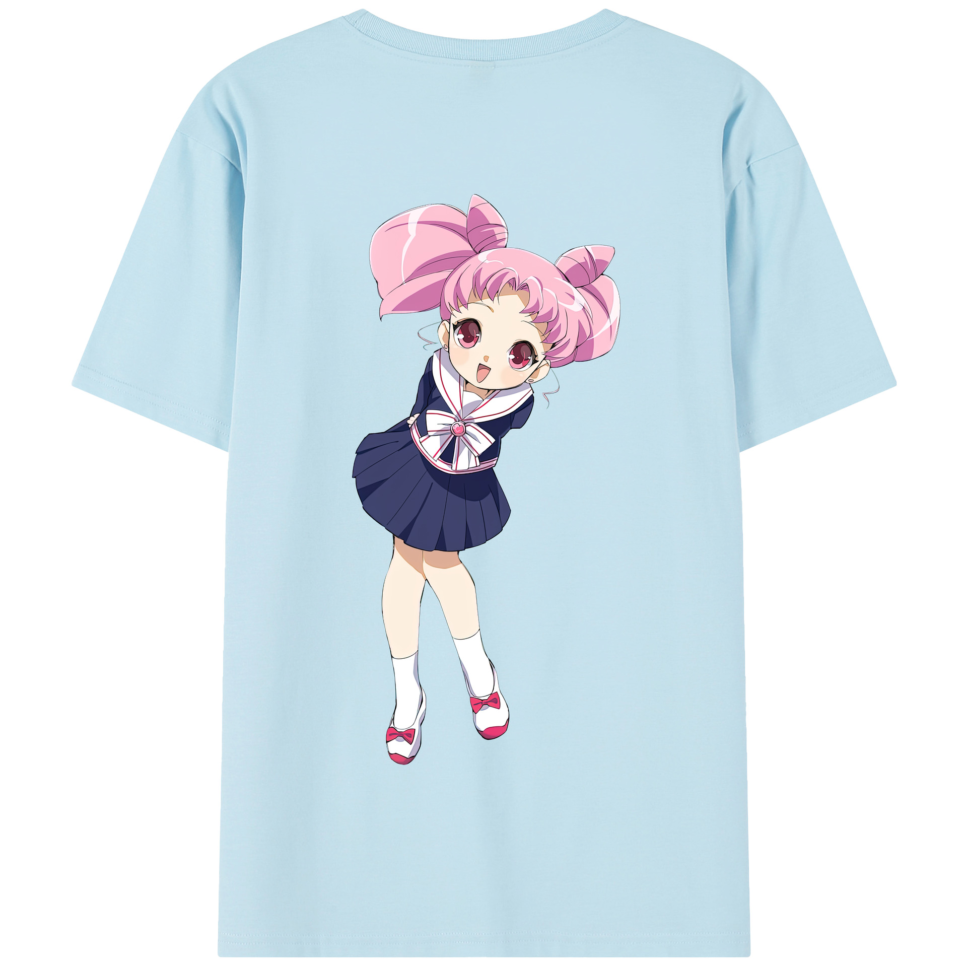 （画像用） 美少女戦士セーラームーン ちびうさ Sailor Moon Chibiusa Tsukino Usagi Small Lady Serenity 綿100％半袖Tシャツ（背面プリント）